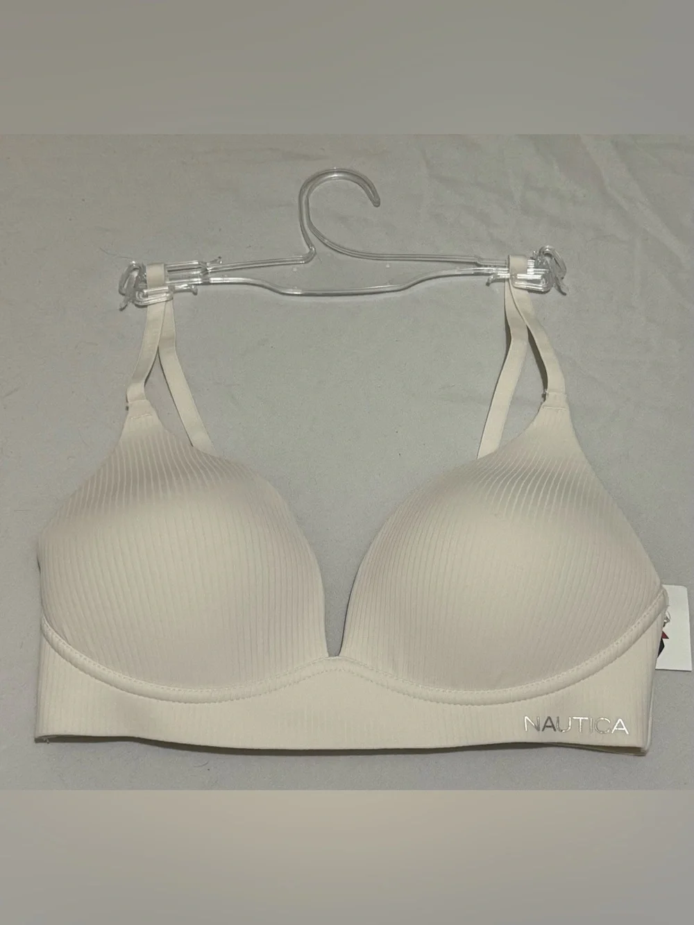 Nautica Ribbed Seamless T-Shirt Bra in Cream